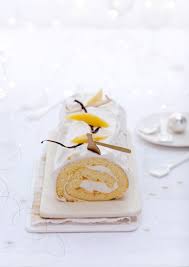Buche Roulee Neige A La Vanille Et Mangue Recette Buche Roulee Mangue Recette