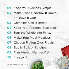 You've come to the right place. 10 Practical Tips For Saving Money When You Re Meal Planning Once A Month Meals