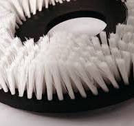 Rotating disc brushes for professional floor cleaners.