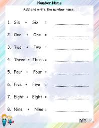 These are super direct worksheets for writing numbers in words in both manuscript and cursive writing: Add The Number Names And Write Answer In Number Name Math Worksheets Mathsdiary Com