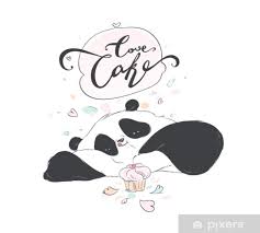 Comment dessiner un panda kawaii avec un coeur facile. Rideau De Douche Doodle Panda Mignon Dessin Anime Joyeux Anniversaire Gateau Pour La Conception De La Decoration Drole Vecteur Sweet Bear Avec L Icone De La Nourriture Pixers Nous Vivons Pour