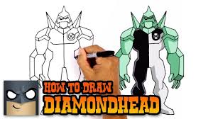 How To Draw Diamondhead Ben 10 Drawing Superheroes Easy Cartoon Drawings Cartooning 4 Kids