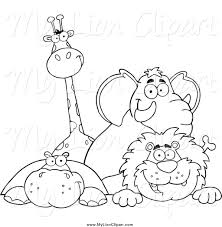 Baby Jungle Animals Clipart Black And White Happy Black And White Dgybnd Clipart Suggest