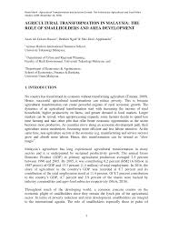 Industry reports, market research, statistics, company reports Pdf Agricultural Transformation In Malaysia The Role Of Smallholders And Area Development