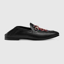 Mocassino In Pelle Con Serpente Uomo Gucci Mocassini Uomini Mocassini