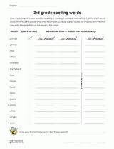 Lesson 4 spelling words elementary school spelling bee. 3rd Grade Spelling Words List 3 Of 36 3rd Grade Word Lists Worksheet Greatschools