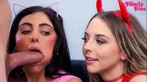 Sex Kitty Theodora Day & Devilish Lily Larimar Let Stepbro Have Free Use  over their Pussies - S27:E1