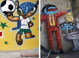 World Cup Graffiti And Anti Fifa Graffiti In Brazil Arte De Rua Arte Copa Do Mundo