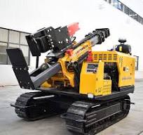 highway guardrail piling machine