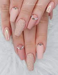 beautiful glittering short pink nails art designs idea for summer and spring lily fashion style pink nail art designs bridal nail art pretty nail art