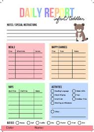 Free printable toddler daily report sheets. Toddler Daily Report Worksheets Teaching Resources Tpt