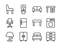 Ultra modern icon design for web. Furniture Icon Set Outline Graphic By Anharismail Creative Fabrica