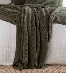 Check out our knitted bed throw selection for the very best in unique or custom, handmade pieces from our blankets & throws shops. Knitted Olive Green Cotton Bed Throw Secret Linen Store