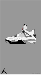 Air Jordan 4 White Cement I Made Using Adobe Illustrator Jordan 4 White Cement Sneakers Sketch Shoes Wallpaper