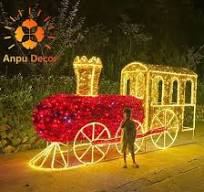 [Hot Item] Decoration Sculpture Customized Christmas Outdoor LED 3D Train  Motif Light