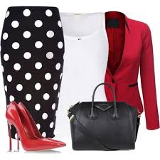 Black And White Polka Dot Dress With Red Shoes Designer Clothes Shoes Bags For Women Ssense Fashion Work Fashion Fashion Outfits