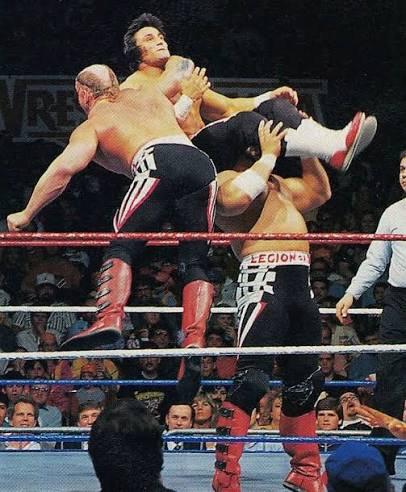 WrestleMania Wednesday! Legion of Doom make light work of Power & Glory  during WrestleMania VII at the Los Angeles Memorial Sports Arena. #WWF #WWE  #Wrestling #PowerandGlory #LegionofDoom #WrestleMania