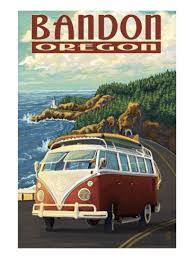 Bandon dunes groups have access to the ship sticks premier support team. Bandon Oregon Vw Van Coast Scene Print Lantern Press Allposters Com Klassische Reiseposter Reiseposter Retro Poster