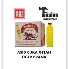 Cuka getah karet yang diproduksi di indonesia tidak hanya dijual di indonesia saja. Asid Getah Jenis Cecair Acide Tiger Brand Original Made In Thailand Cuka Air Shopee Malaysia