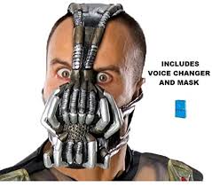 He uses a voice modulator just like the one used in the tv show arrow. Batman The Dark Knight Rises Bane Adult Mask With Voice Changer Buy Online In Brunei At Brunei Desertcart Com Productid 1478866