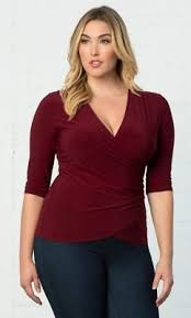 Kiyonna Womens Top Plus Size 4x Red Femme Fatale Style Faux