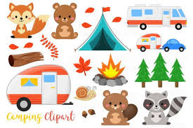 Woodland Animals And Camping Clipart Graphic By Magreenhouse Creative Fabrica Camping Clipart California City Map City Maps Graphic