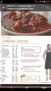 The mild one will include a recipe card for leblanc curry. Leblanc Curry From Persona5 Royal Recipe Album On Imgur
