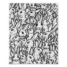 Black White Rabbit Bunny Drawings Modern Pattern Poster Zazzle Com Rabbit Drawing Bunny Drawing Black And White Rabbit