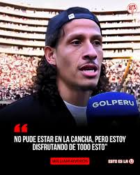 ▷🏆𝗪𝗶𝗹𝗹𝗶𝗮𝗺 𝗥𝗶𝘃𝗲𝗿𝗼𝘀 𝘀𝗼𝗯𝗿𝗲 𝗹𝗮 𝗼𝗯𝘁𝗲𝗻𝗰𝗶𝗼́𝗻 𝗱𝗲𝗹  𝗔𝗽𝗲𝗿𝘁𝘂𝗿𝗮 𝘆 𝘀𝘂 𝗮𝘂𝘀𝗲𝗻𝗰𝗶𝗮 𝗲𝗻 𝗲𝗹 𝗲𝗾𝘂𝗶𝗽𝗼: 🗣"No  pude estar en la cancha, pero estoy disfrutando de todo esto. Una lástima  lo que me sucedió a