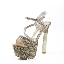 I had been looking for wedges for a while now because as a teacher (constantly standing and walking for over 10 hours a day), i needed something to give me a lift and look professional without the discomfort of other heels at the end of a long day. Sparkly Gold Prom Pumps 2017 Glitter Polyester High Heel Platform Open Peep Toe Pumps