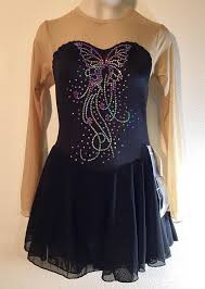 Figure Skating Dress Child 10 Medium Girls Black Ice Skate New Test Sequins Nwt Butterfly Competition Figure Skating Dresses Kids Dress Fashion