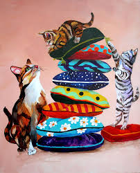 Balancing Act 8x10 Cat Kitten Print By Artist Sherry Shipley Ebay Cat Art Print Cat Art Kitten Art