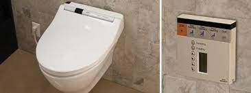 Wall Hung Toilet Bidet Combo With Warm Air Dry And Adjustable Cleansing Wand Toto Washlet Washlet Toto Toilet