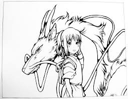 Chihiro And Haku 2 By Amandurinorange Studio Ghibli Tattoo Line Art Projects Ghibli Art