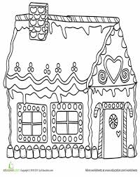 Gingerbread House Worksheet Education Com Christmas Coloring Pages House Colouring Pages Free Printable Coloring Pages