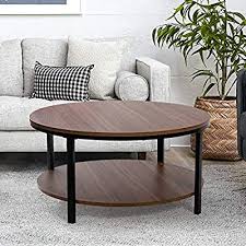 To that end, check out our guide on decorating your coffee table with the perfect decor. Buy Round Coffee Table For Living Room 2 Tier Thicken Wooden Coffee Table With Storage Shelf Sturdy Home Furniture For Bedroom Kitchen Office Farmhouse Style 31 5 Online In Turkey B08sqq6w98
