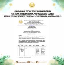 Bersama ini kami sampaikan informasi biaya kuliah undip 2020 terlengkap : Surat Edaran Rektor Penyesuaian Perubahan Penetapan Biaya Pendidikan Ukt Mahasiswa Lama S1 Sarjana Terapan Semester Gasal 2021 2022 Karena Dampak Pandemi Covid 19