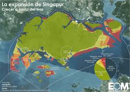 Mapa de la calle de acuarela de singapur. El Desarrollo Territorial De Singapur Mapas De El Orden Mundial Eom