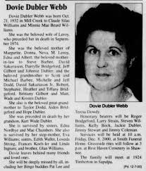 Obituary for Dovie Dubler Webb
