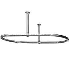 Putting in an oval shower curtain rod is accomplished in the identical approach you'd cling a straight curtain rod. Traditional Chrome Oval To Ceiling Shower Rail Byretech Ltd