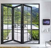 Aluminum Alloy Heavy-Duty Folding Balcony Broken Bridge Aluminum Partition  Door Soundproof Glass Folding Door for Hotel Project Engineering