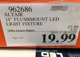 Check spelling or type a new query. Altair 14 Inch Led Flushmount Light Fixture Model Al 3151 Costco Weekender