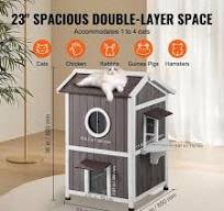 SKYSHALO Outdoor Cat House Weatherproof Feral Cat Shelter ...