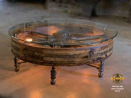 Steampunk Industrial Antique Flat Belt Pulley Coffe Table Lighting And Gauges 2519 Steampunk Coffee Table Steampunk Table Vintage Industrial Furniture