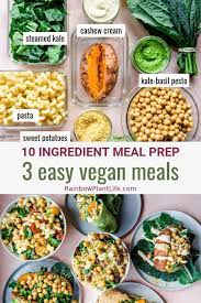 Vegan Meal Prep 10 Ingredients 3 Easy Vegan Meals Rainbow Plant Life In 2020 Vegan Meal Prep Vegan Recipes Easy Vegan Recipes Healthy