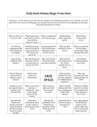 Questions and answers about folic acid, neural tube defects, folate, food fortification, and blood folate concentration. Early Rock History Bingo Trivia Hunt