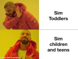 A group of six objects. I Had Four Toddlers At Once And Wanted To Die So I Made This Meme Thesims