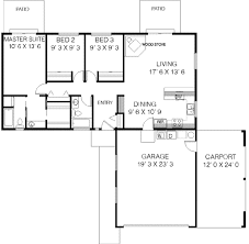 Ranch Style House Plan 3 Beds 2 Baths 1152 Sq Ft Plan 60 380 Floorplans Com