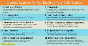 I learn language in general quickly, and i am also probably the best i just started taking these lessons, and i have approached level 5. 10 Worst Reasons For Not Teaching Your Child Spanish Spanish Playground