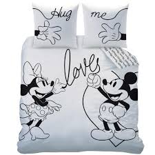 Parure Housse De Couette Mickey Minnie Hug Me 2 Personnes 100 Coton Couettes De Lit Housse De Couette Housse De Couette Mickey